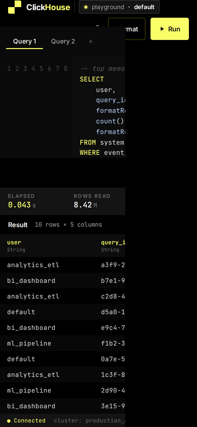 Clickhouse SQL playground (desktop-intent) (mobile)