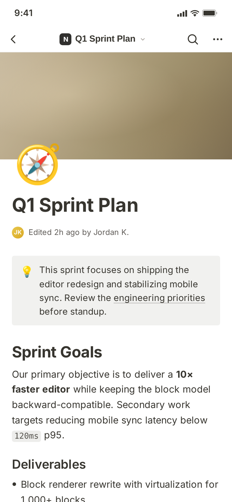 Notion (Mobile) Block editor — mobile-first rebuild (mobile)