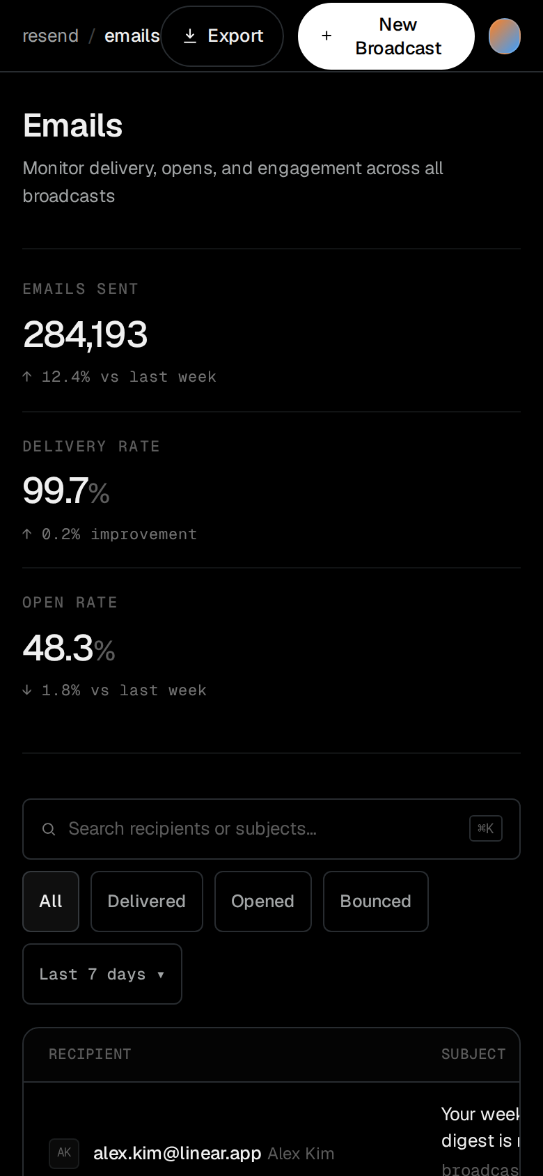 Resend Calibration study (mobile)